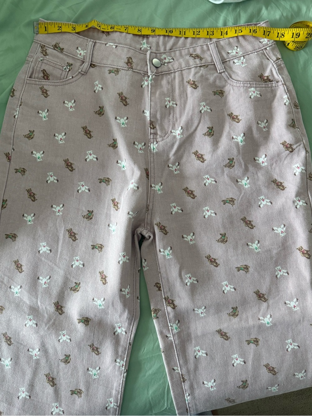 Cute Teddy Bear Pink Denims- 40” Inch Waist 🧸